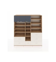 Kronos Dolap 17 Raflı 6 Çekmeceli 3 Kapaklı 220x59x243 Çam-Antrasit/Aytaşı