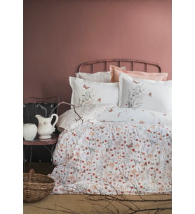 Tek Kişilik Papillo Blush Timeless Yatak Örtüsü Prime Set