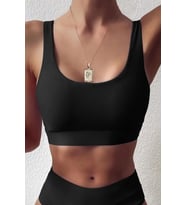 Angelsin Şık Tankini Bikini Üstü (Siyah)