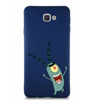 Samsung Galaxy J7 Prime 2 Soft Premier Kapak Plankton Tasarımlı Silikon Kılıf - Lacivert (Şeffaf)