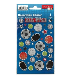 TANEX KIDS TNX-25154 DEKORATİF ETİKETLER - SPOR TOP TÜRLERİ SERİSİ STICKER