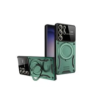 Samsung Galaxy S24 Ultra Kılıf Joy Lens Standlı Kapak - Koyu Yeşil
