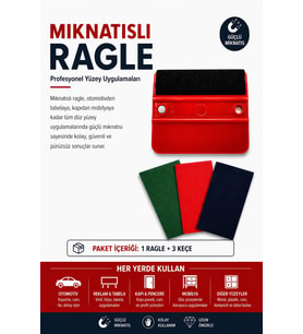 RAGLE  Mıknatıslı Keçeli Ragle (Keçesi Değiştirilebilir Yedek Keçeli)