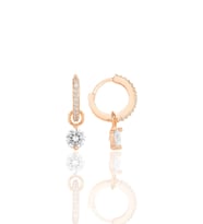 Gümüş rose zirkon taşlı halka küpe SGTL12252ROSE