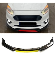 Ford Tourneo Courier Sarı Renkli Şeritli Dilli Ön Lip 4 Prç Parlak Siyah ABS
