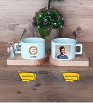 Yılbaşı Hediyesi Kupa Bardak Ahşap Altlıklı Kısa Fotoğraflı Yeni Yıl Hediyesi