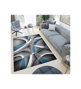 Rovigo Home Dijital Baskı Yıkanabilir Kaymaz Taban Salon Halısı RVG0438 (Mavi)