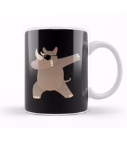 Dabbing Rhino Rhinoceros Dab Animal 01 Kupa Bardak Porselen