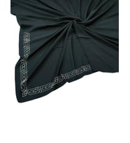 Medine İpeği Abiye Taşlı Eşarp – 110x110 cm (Siyah)