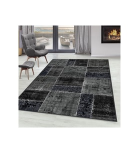 Rovigo Home Dijital Baskı Yıkanabilir Kaymaz Taban Salon Halısı RVG0285-HT922 (Siyah)