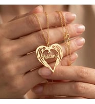 Kişiye Özel Şık Tasarım Kalp İsim Kolye 925K Gümüş (Gold)