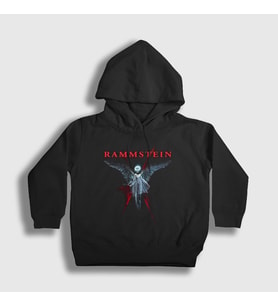 Presmono Unisex Çocuk Siyah Angel Rammstein Kapüşonlu Sweatshirt 104940tt