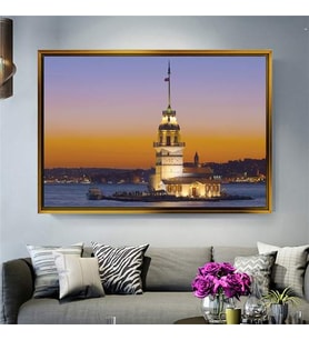 Altın Çerçeveli dekoratif tablo a814 (Gold)