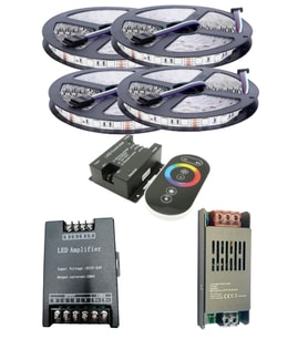 20 Metre 12V 60 Ledli RGB İç Mekan Şerit Led 20A Slim Trafo 36A Dokunmatik RF Led Kontrol 36A RGB Am