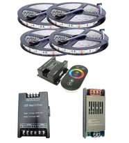 20 Metre 12V 60 Ledli RGB İç Mekan Şerit Led 20A Slim Trafo 36A Dokunmatik RF Led Kontrol 36A RGB Am