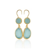 Kadir Jewellery 22 Ayar Altın Kaplama Kadın Taşlı Küpe -El İşçiliği Ve Hipoalerjenik Küpe