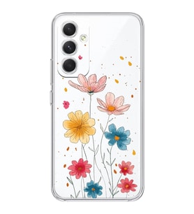 Samsung Galaxy A24 Uyumlu Çiçek Tasarımlı Şeffaf Telefon Kılıfı