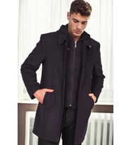 PLT8335 DEWBERRY ERKEK PALTO-DESENLİ LACİVERT 2