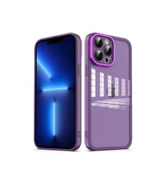 Apple iPhone 13 Pro Max Uyumlu Kılıf Kamera Korumalı Transparan Zore Post Kapak (Koyu Mor)
