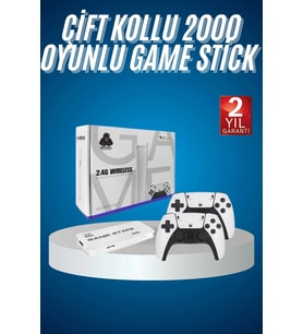 Mey İthalat® 2.4 Ghz Oyun Konsolu Çift Konsol 4K Hd Game Stick