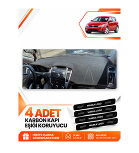 KİA CEED (2006-2012) Uyumlu Ön Torpido Koruma Kılıfı Halısı - Siyah
