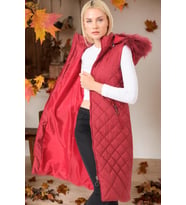 Z6718 DEWBERRY BAYAN YELEK-DÜZ BORDO