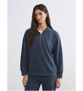 LCW EVERYDAY Lacivert Dik Yaka Kadın Sweatshirt