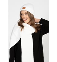RTD&VLD Unisex Düz Triko Atkı-Bere Takım Ekru