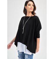 Chuba Kadın Siyah Triko Panço 20W104