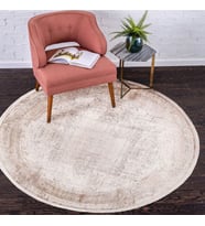 Halıca Beige 34044 Y İnce Bambu Yüksek Kalite Yuvarlak Salon Halısı