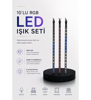 Dekoratif Ortam Aydınlatması RGB LED 10’lu Çubuk Seti
