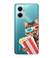 PrintiFy Xiaomi Redmi Note 11E ile Uyumlu Kedi 1 Kamera Korumalı Şeffaf Kılıf