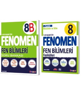 FENOMEN YAYINLARI 8. SINIF Fen Bilimleri B Soru Bankası + Fen Bilimleri 1. Fasikül (Mevsimler Ve İkl