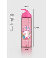 Renga Moly Desenli 630 ml Pipetli Tritan Çocuk Matara 912172 Pembe