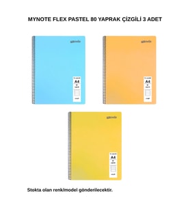 FLEX PASTEL DEFTER A4 80 YAPRAK ÇİZGİLİ 3 ADET