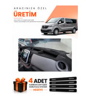 RENAULT TRAFIC KAPAKSIZ (2015-2022) Uyumlu Torpido Koruma Örtüsü Oto Kılıfı - Siyah