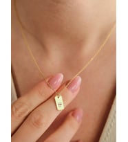 Kişiye Özel Minimal Mantar Figürlü Kolye 925K Gümüş (Gold)