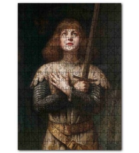 Cakapuzzle Joan of Arc ve Kılıcı Yukarı Bakan Portre Puzzle Yapboz MDF (Ahşap) (120 Parça)