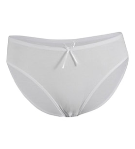 12 Adet Yıldız Kadın Likralı Bambu Bikini Külot (Beyaz)