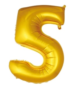 Gold 5 Rakam Folyo Balon 36 cm 1Adet