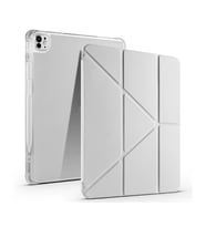 Apple iPad Air 13 2024 Uyumlu Kılıf Zore Tri Folding Kalem Bölmeli Standlı Kılıf (Gri)