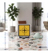 Minimalist Pusula Simgeli Dekoratif Obje, Yaşam Alanınıza Enerji Katan Tasarım 10x10 cm
