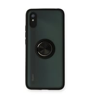 Xiaomi Redmi 9a Kılıf Montreal Yüzüklü Silikon Kapak - Siyah