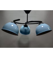 MYLİGHTS ÜÇLÜ METAL  MAVİ BAŞLIKLI AVİZE  SPOR AVİZE (Siyah)
