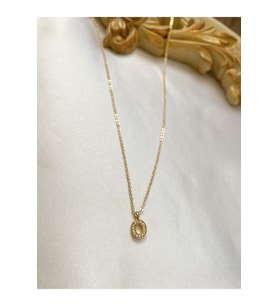 Zirkon Taşlı Minimal Gold O Harfli Kolye