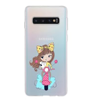 Samsung Galaxy S10 Kapak Vespagirl Tasarımlı Şeffaf Silikon Kılıf