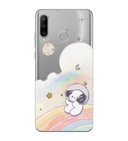 Huawei P30 Lite Uyumlu Sevimli Köpek Desenli Şeffaf Telefon Kılıfı