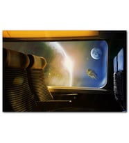 Cakatablo Tren Penceresinden Dünya Ay ve Astronot MDF Tablo