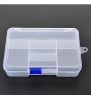 5 Bölmeli Şeffaf Plastik Organizer Kutu 14x9.5x3cm Elektronik Komponent Vida Direnç Saklama Kutusu