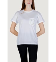 Guess Kısa Kollu Bisiklet Yaka Cepli G Logolu Kadın Beyaz T-shirt W6GI17K3037-G011
